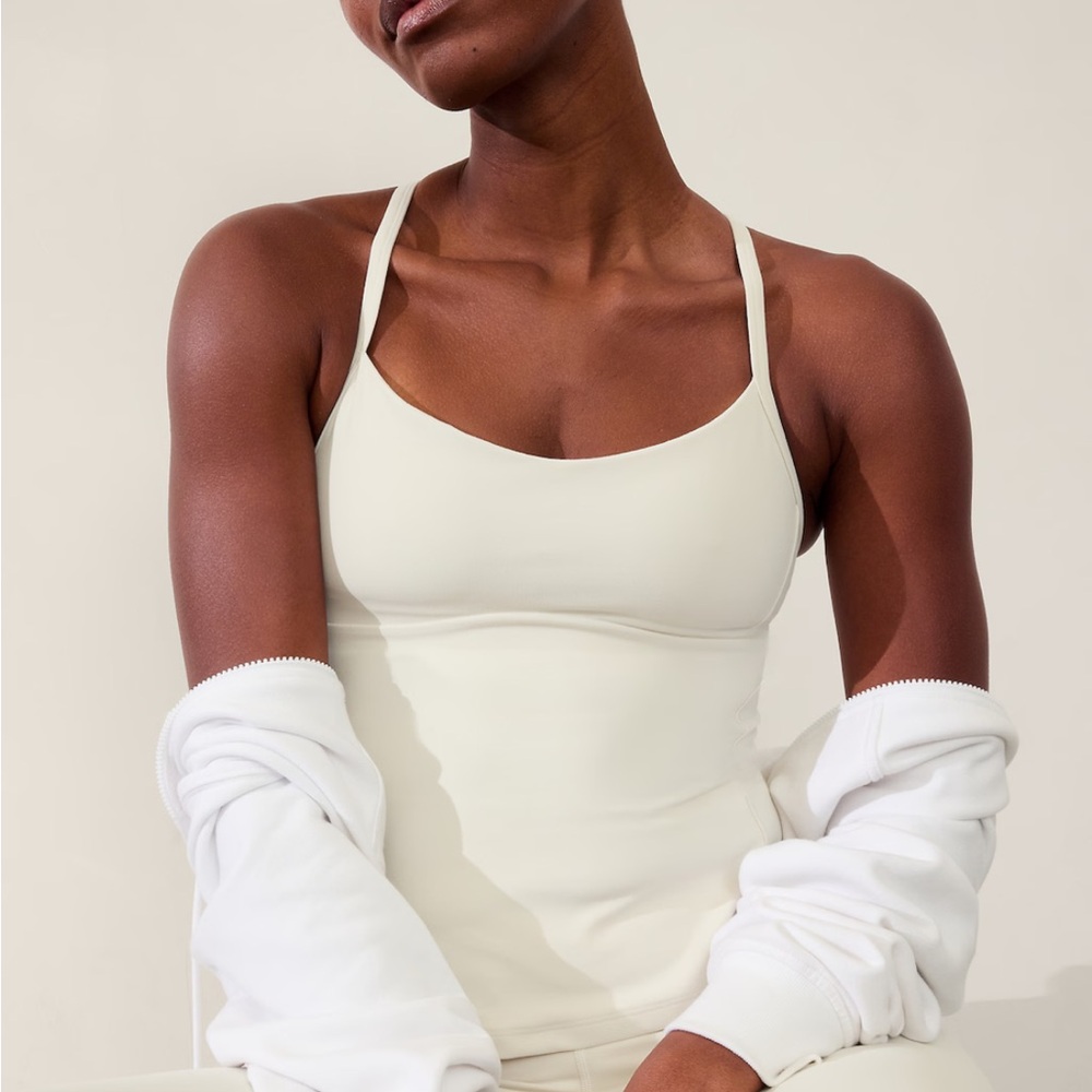 Athleta women’s vital built in bra tank, bone, size large